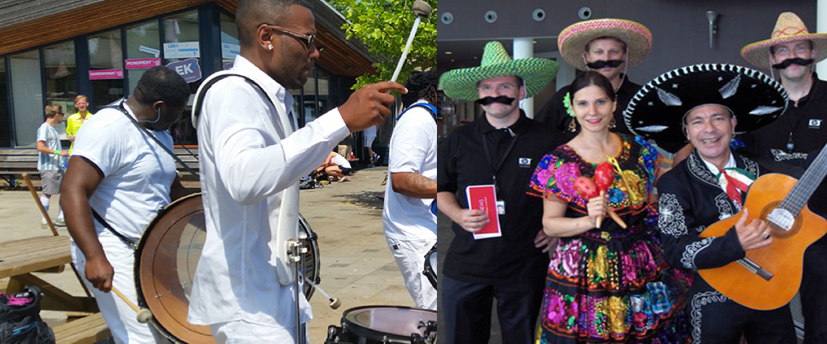 Danseressen en percussie band